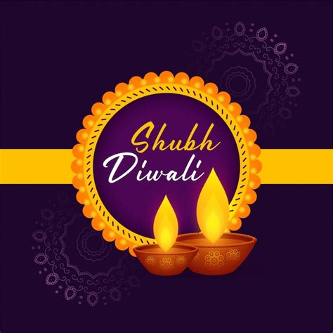 Free Vector | Shubh diwali festival greeting card