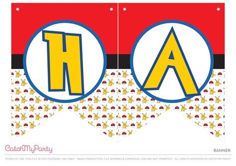 Printable Pokemon Birthday Banner - Printable Word Searches