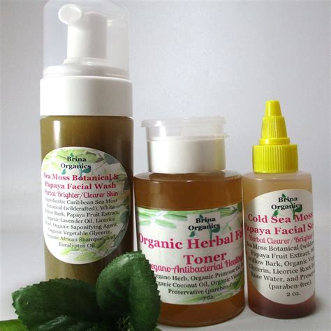 Organic Sea Moss Skincare Bundle - Facial Wash, Toner, and Serum