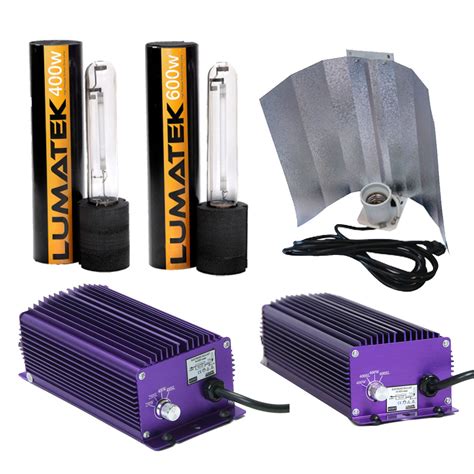 Hydroponics Grow Light Kits Lumatek 400w 600w Dimmable Ballast Shade HPS Bulb | eBay