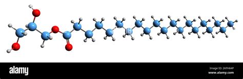 3D image of Glycerol monostearate skeletal formula - molecular chemical ...