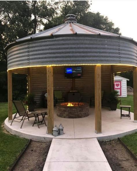 So what do you say about this grain bin gazebo? Yay or Nay? | Backyard pavilion, Backyard gazebo ...