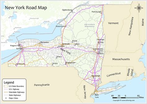 New York Road Map - Check U.S. & Interstate Highways, State Routes ...