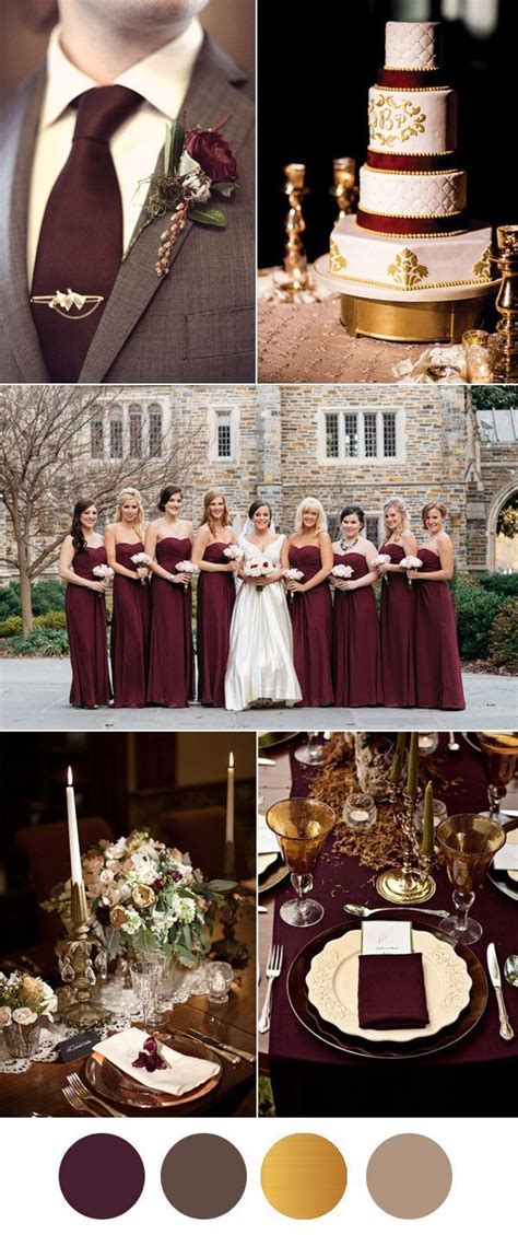 Six Beautiful Burgundy Wedding Colors In Shades of Gold | Burgundy wedding colors, Winter ...