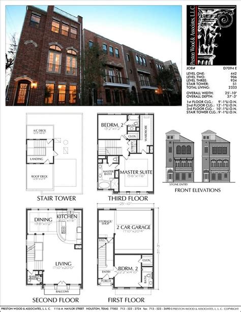 Townhouse Floor Plans, New Brownstone Floor Plans, Town Home Designers | Town house floor plan ...