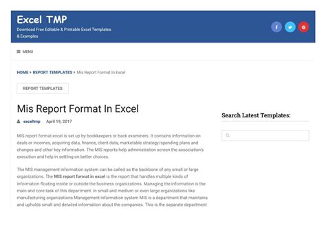 Mis Report Format in Excel by Excel Tmp - Issuu