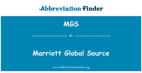 MGS Definition: Marriott Global Source | Abbreviation Finder