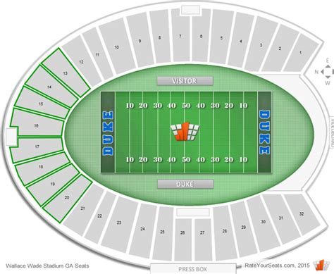 Duke Football Wallace Wade Stadium Seating Chart - RateYourSeats.com