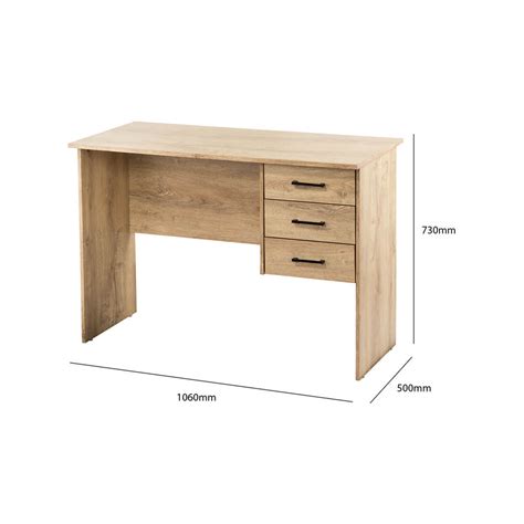 Maclaren Macey Computer Desk with Drawers Oak - Bunnings Australia