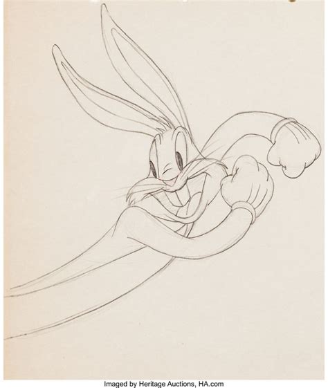 Hare Ribbin' Bugs Bunny Animation Drawing (Warner Brothers, | Lot #97387 | Heritage Auctions ...