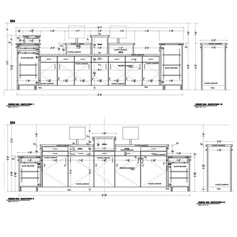 Cabinets Shop Drawings for Bar Restaurant (simplified)