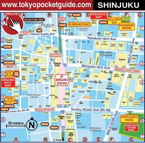 TOKYO POCKET GUIDE: Shinjuku map in English for Things To Do and ...