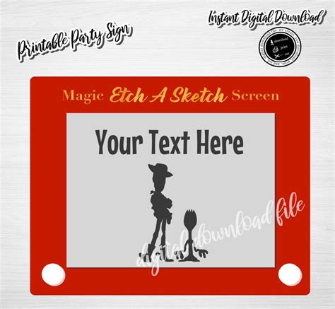 Printable Etch A Sketch Sign, TOY STORY Etch A Sketch,digital Download ...