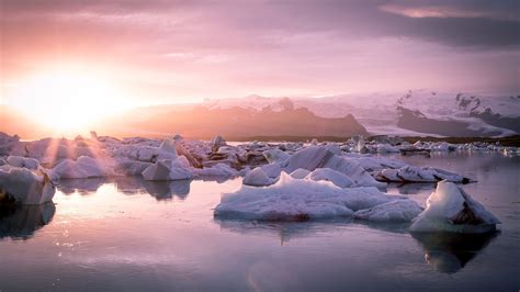 glaciers, Lagoon, Iceland, Sun, Nature, Landscape, Jokulsarlon ...