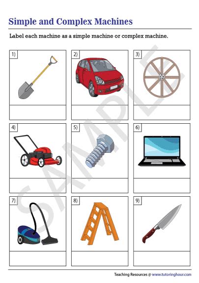 Simple and Complex Machines Worksheet