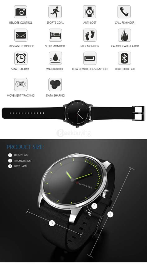 N20 Bluetooth 4.0 Quartz Movement Smart Watch - Silver