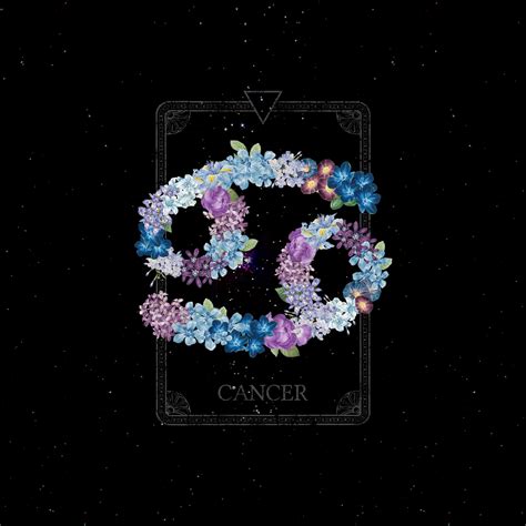 Floral Zodiac Sign Cancer Wallpaper | Happywall