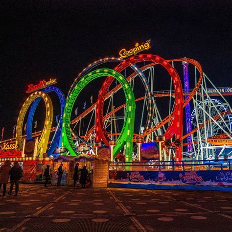 Looping rollercoaster at the Winter Wonderland in Hyde Park ...