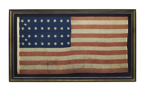 A RARE AMERICAN CIVIL WAR FLAG WITH THIRTY-FOUR STARS , PROBABLY MADE BY THE ANNIN COMPANY ...