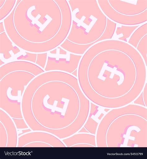 British pound copper coins seamless pattern elega Vector Image