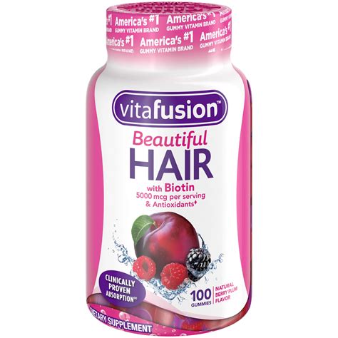 Vitafusion Beautiful Hair Gummy Vitamins, 100ct - Walmart.com
