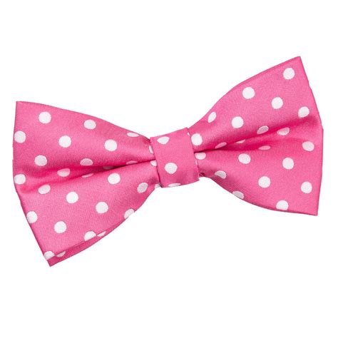 Men's Polka Dot Hot Pink Bow Tie