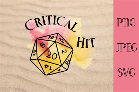 “Critical Hit” D20 Dice Clipart #16 Graphic by Adkins Designs ...