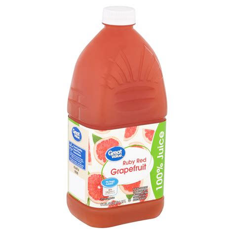 Great Value Ruby Red Grapefruit 100% Juice, 64 fl oz - Walmart.com