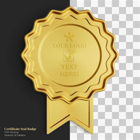 Premium PSD | Realistic elegant exclusive royal gold certificate seal badge