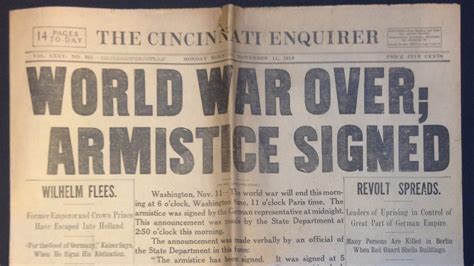 Today in History, November 11, 1918: Armistice signed, ending World War I