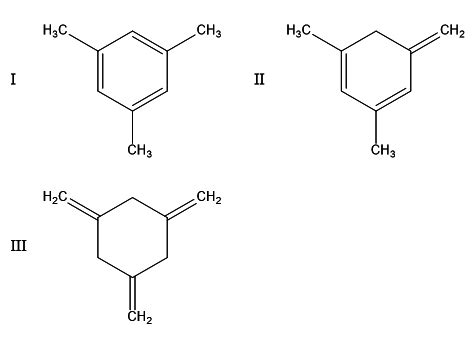 The enthalpy of hydrogenation of these compounds will be in the order as: