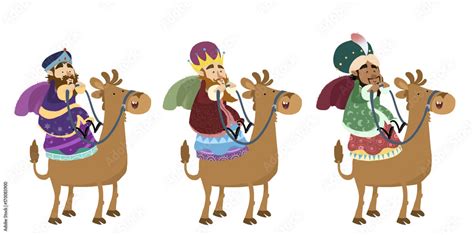 reyes magos en camello Stock Illustration | Adobe Stock