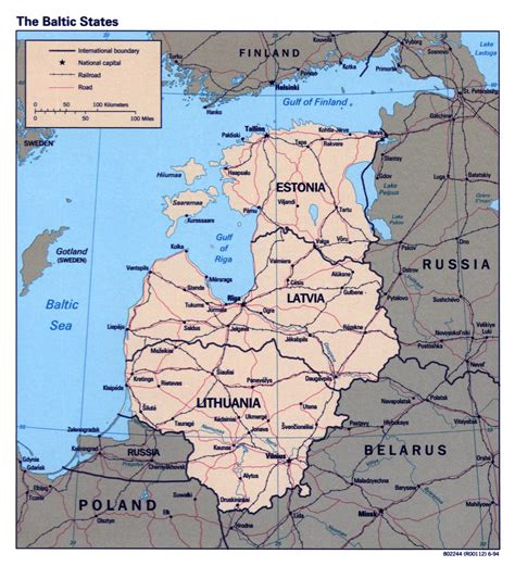 Detailed political map of the Baltic States – 1994 | Vidiani.com | Maps of all countries in one ...