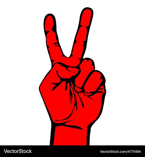 V hand victory symbol logo design creative win Vector Image