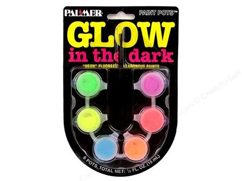 Glow in the Dark Acrylic Paint Set 6 Pot Mini - Create a brilliant ...