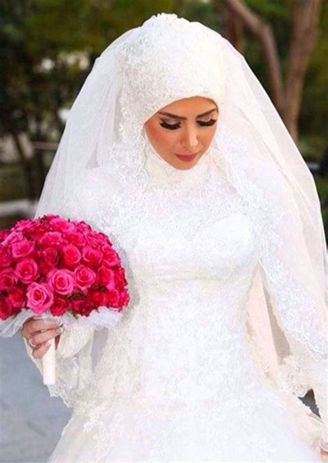 2015-latest-lace-muslim-bridal-veil-long | Wedding dresses for girls, Wedding hijab, Wedding dresses