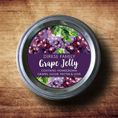 Customized Grape Jelly Canning Label