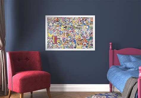 Framed Murakami Jigsaw Puzzle on Bedroom Wall