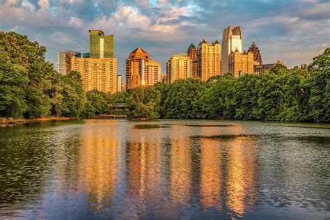 Atlanta Skyline Sunrise - City of Gold Photograph by Gregory Ballos - Fine Art America