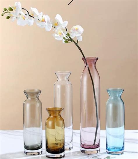 Glass Vase Single Stem Vases Clear vase Small Glass Vases Modern Flower Vase Small Glass Bottle ...