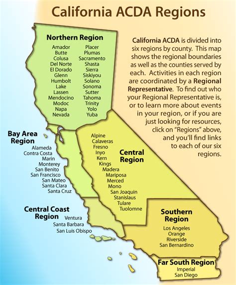 California Regions Map : California ACDA