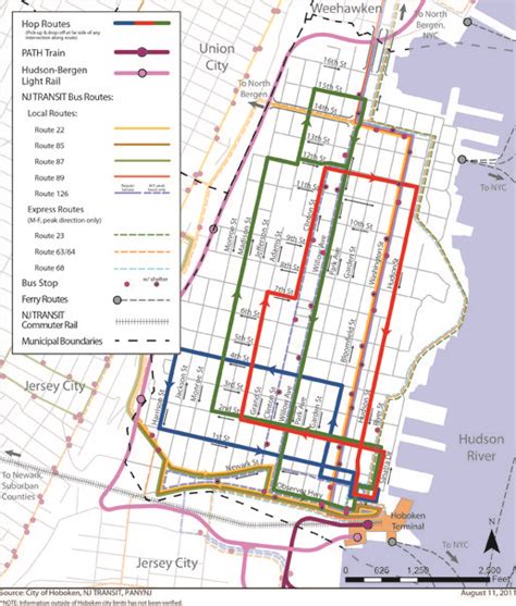 City of Hoboken, NJ » City of Hoboken – Transit in Hoboken | Transit map, Hoboken, City transit