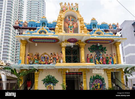 Hindu Deities Decorate Outside of Kuil Sri Krishna Hindu Temple, Kuala ...