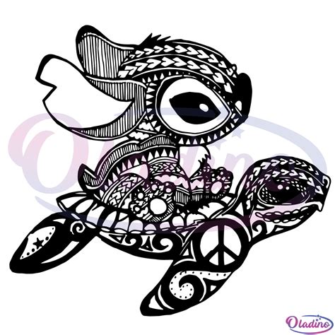 Stitch And Turtle SVG Digital File, Mandala Svg, Turtle Svg