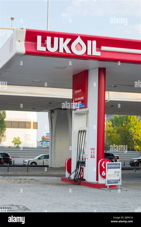 Lukoil gas station in Bucharest, Romania Stock Photo - Alamy