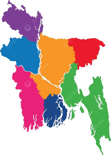 Elemen Peta Bangladesh Berwarna Warni Bangla Asia Vektor, Elemen, Asia, Bangla PNG dan Vektor ...