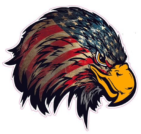 Weathered American Flag Eagle Head Version 2 Decal | Nostalgia Decals ...