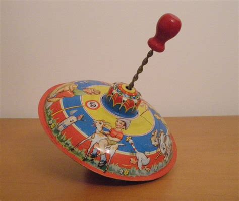 Vintage Toy Spinning Top Antique Western Germany by NeedorWant