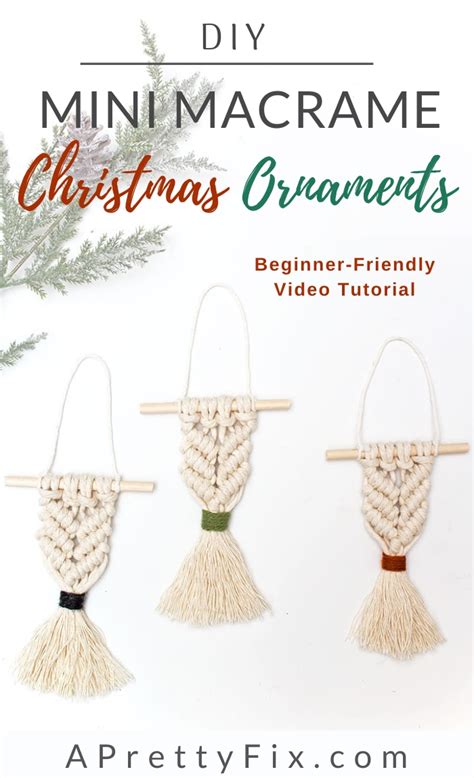 DIY Macrame Christmas Ornaments - A Pretty Fix