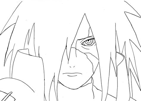 Madara Uchiha Line Art by negative-creeq-art on DeviantArt